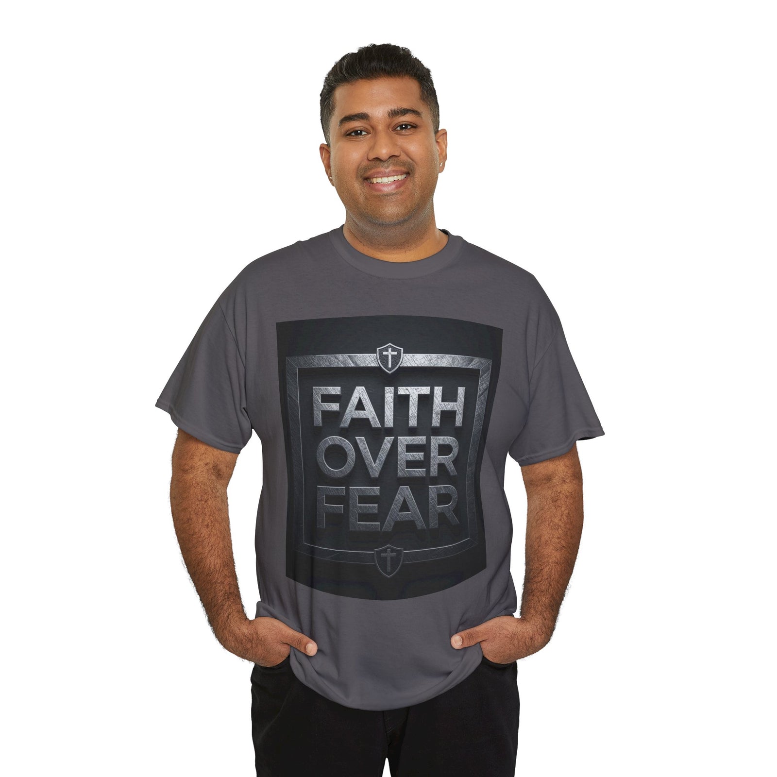 Faith Over Fear T-Shirt — Inspirational Christian Tee with Bold Typography For Men & Women