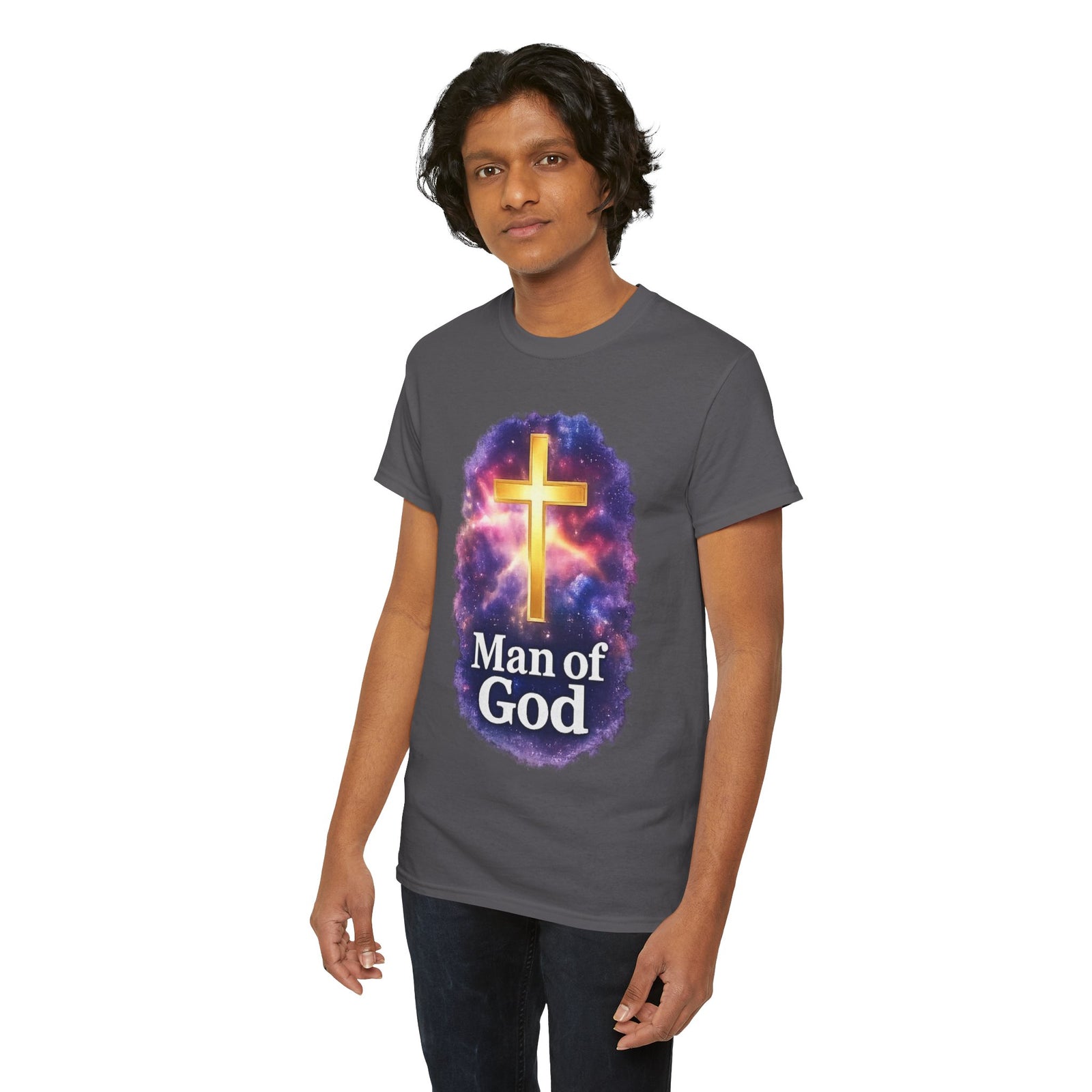 Man of God T-Shirt — Christian Cross  Men & Boys Graphic Tee