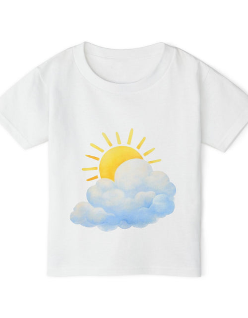 Load image into Gallery viewer, Sunny Cloud Toddler T‑Shirt — Cute Sun &amp; Cloud Graphic Tee for Kids
