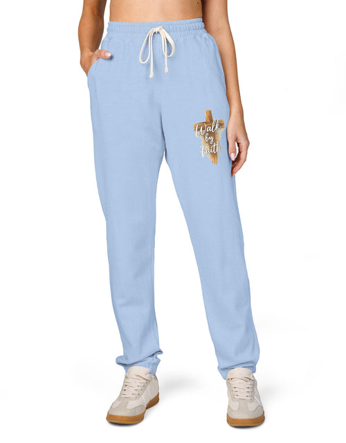 Load image into Gallery viewer, Men’s and women's Faith Over Fear Sweatpants – Graphic Fleece Joggers, Christian Lounge Pants, Spring Comfort Wear
