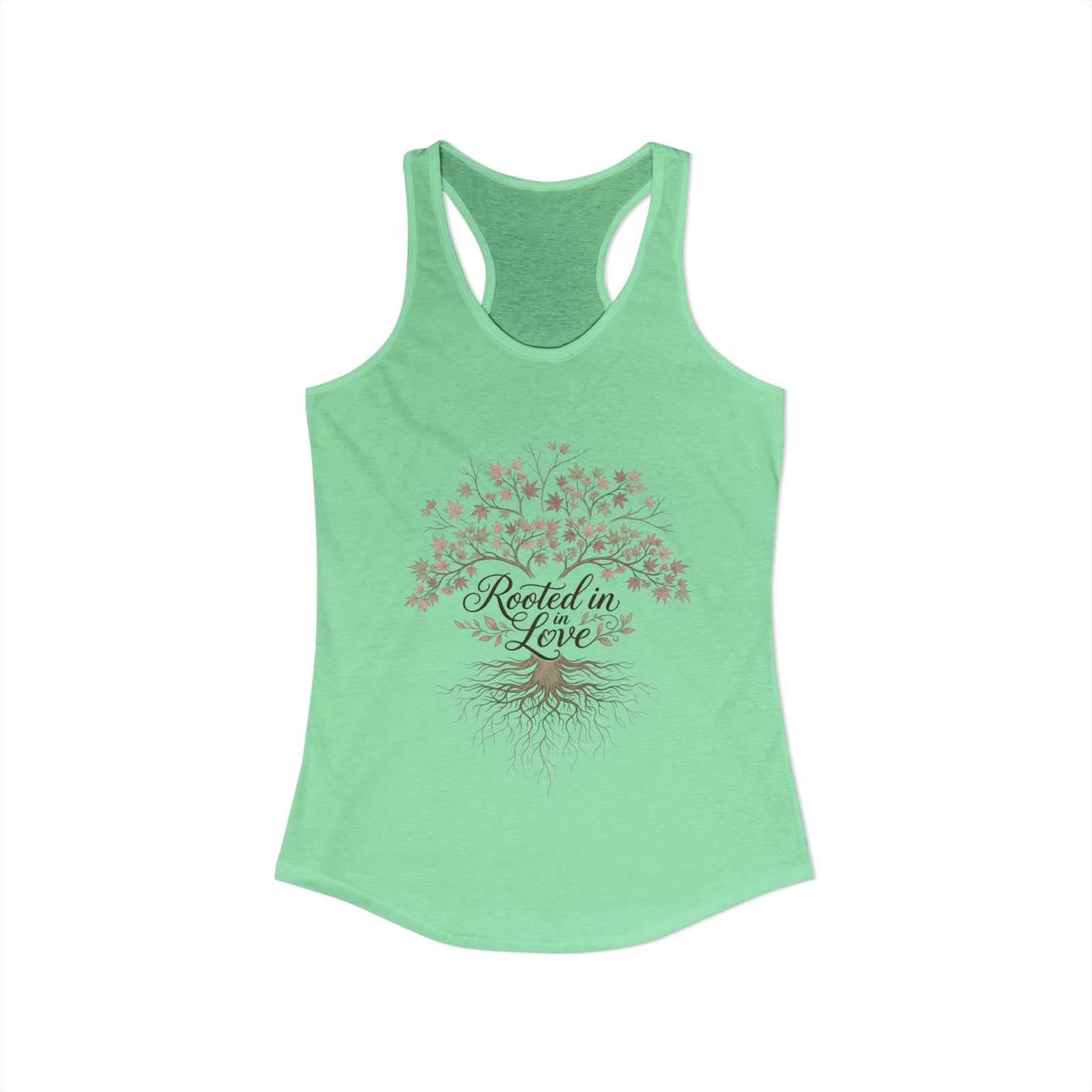 Rooted in Christ Women's Christian Tank Top – Faith Tree Shirt – Inspirational Christian Summer Apparel