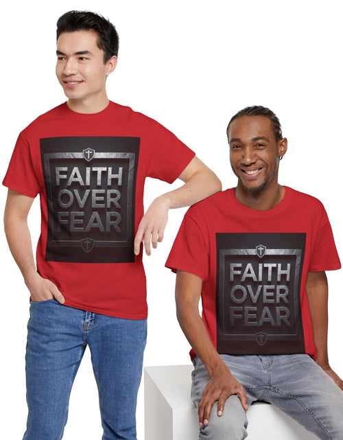Load image into Gallery viewer, Faith Over Fear T-Shirt — Inspirational Christian Tee with Bold Typography For Men &amp; Women
