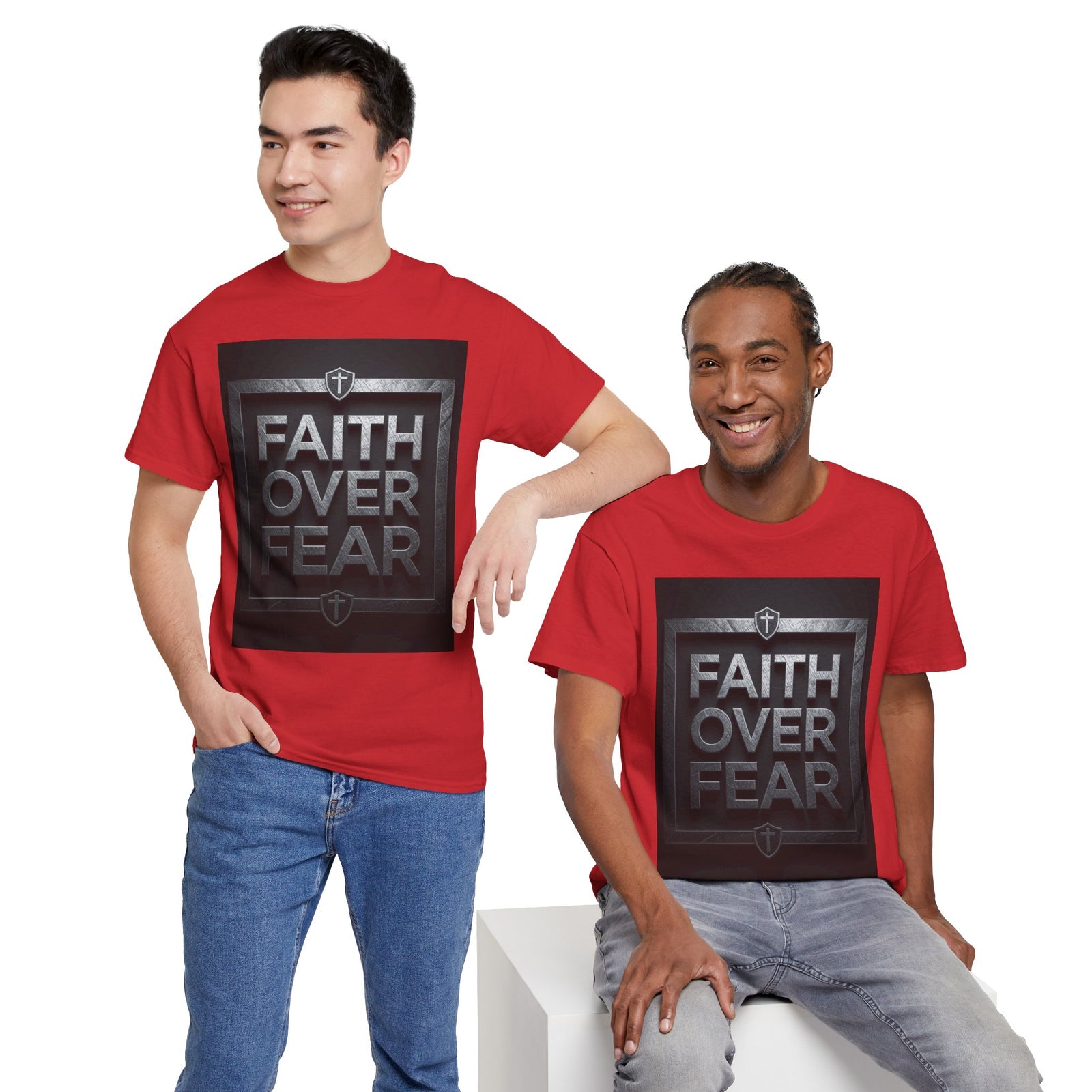 Faith Over Fear T-Shirt — Inspirational Christian Tee with Bold Typography For Men & Women