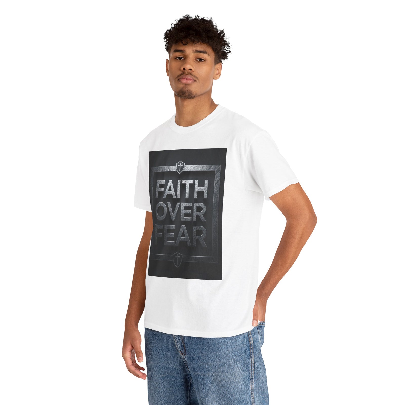 Faith Over Fear T-Shirt — Inspirational Christian Tee with Bold Typography For Men & Women
