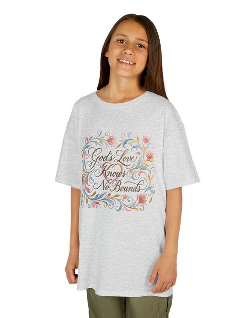 Load image into Gallery viewer, Kids Tee — "God's Love Knows No Bounds" Floral Shirt
