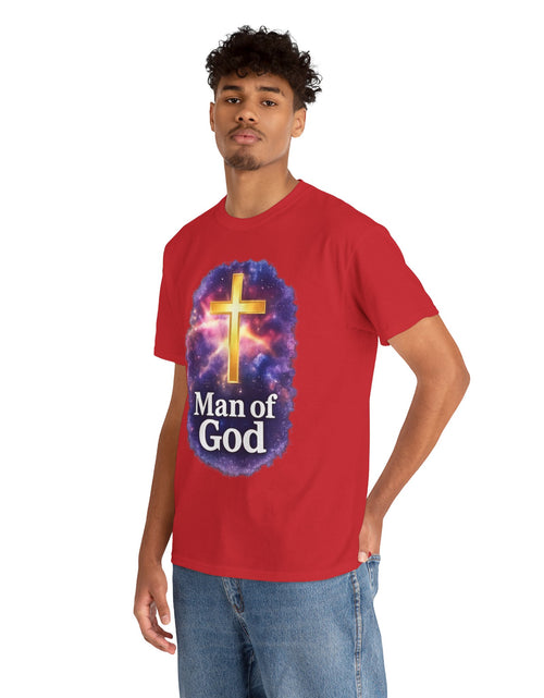 Load image into Gallery viewer, Man of God T-Shirt — Christian Cross  Men &amp; Boys Graphic Tee
