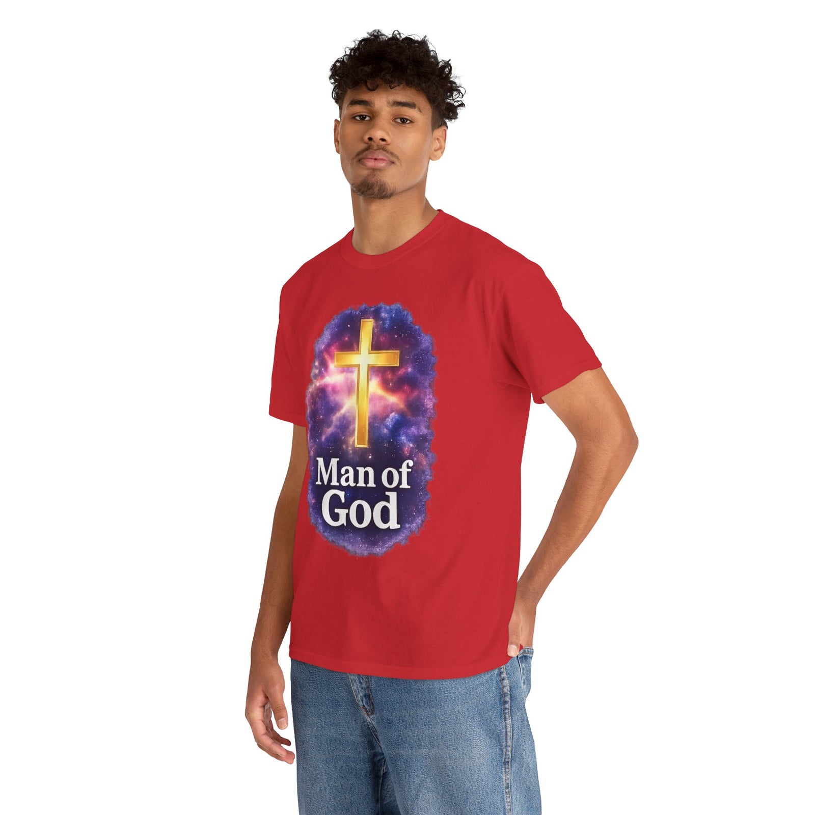 Man of God T-Shirt — Christian Cross  Men & Boys Graphic Tee