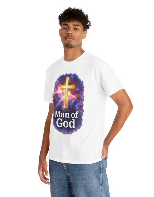 Load image into Gallery viewer, Man of God T-Shirt — Christian Cross  Men &amp; Boys Graphic Tee
