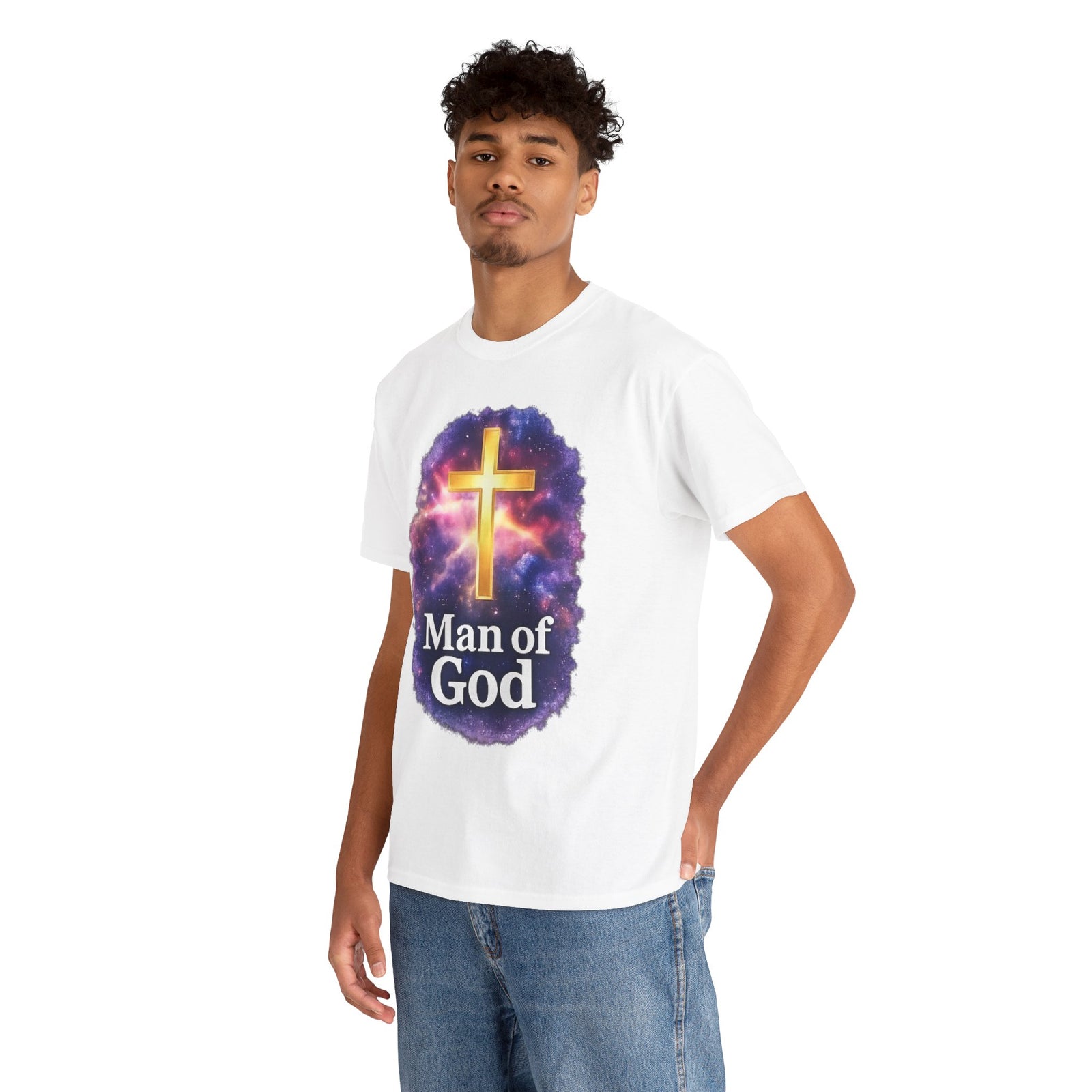 Man of God T-Shirt — Christian Cross  Men & Boys Graphic Tee