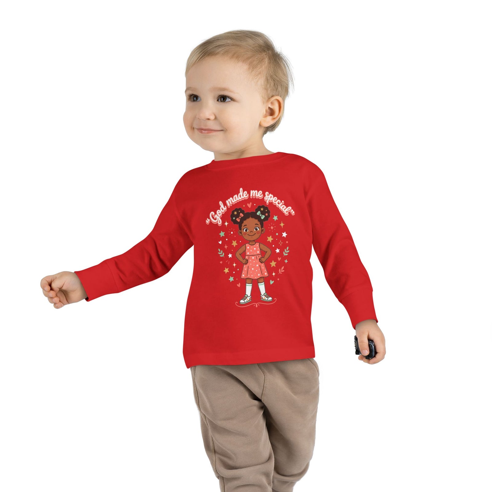 God Made Me Special Girls Long Sleeve Shirt | Christian Toddler Girl Shirt | Faith-Based Kids Clothes | Cute Religious Gift for Girls
