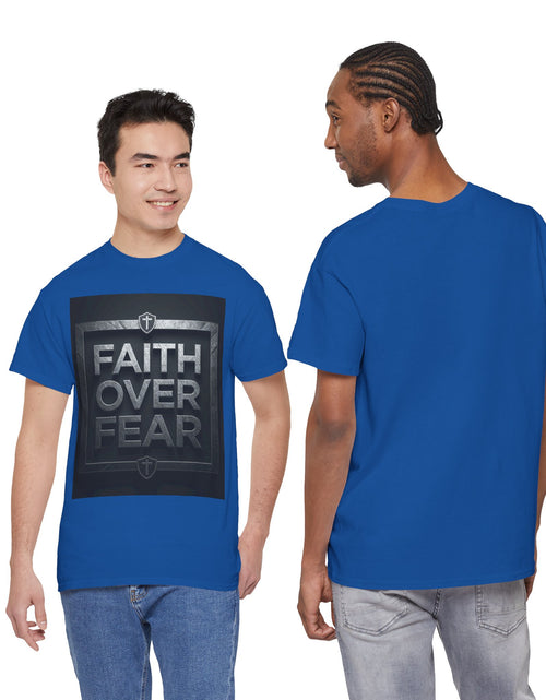 Load image into Gallery viewer, Faith Over Fear T-Shirt — Inspirational Christian Tee with Bold Typography For Men &amp; Women
