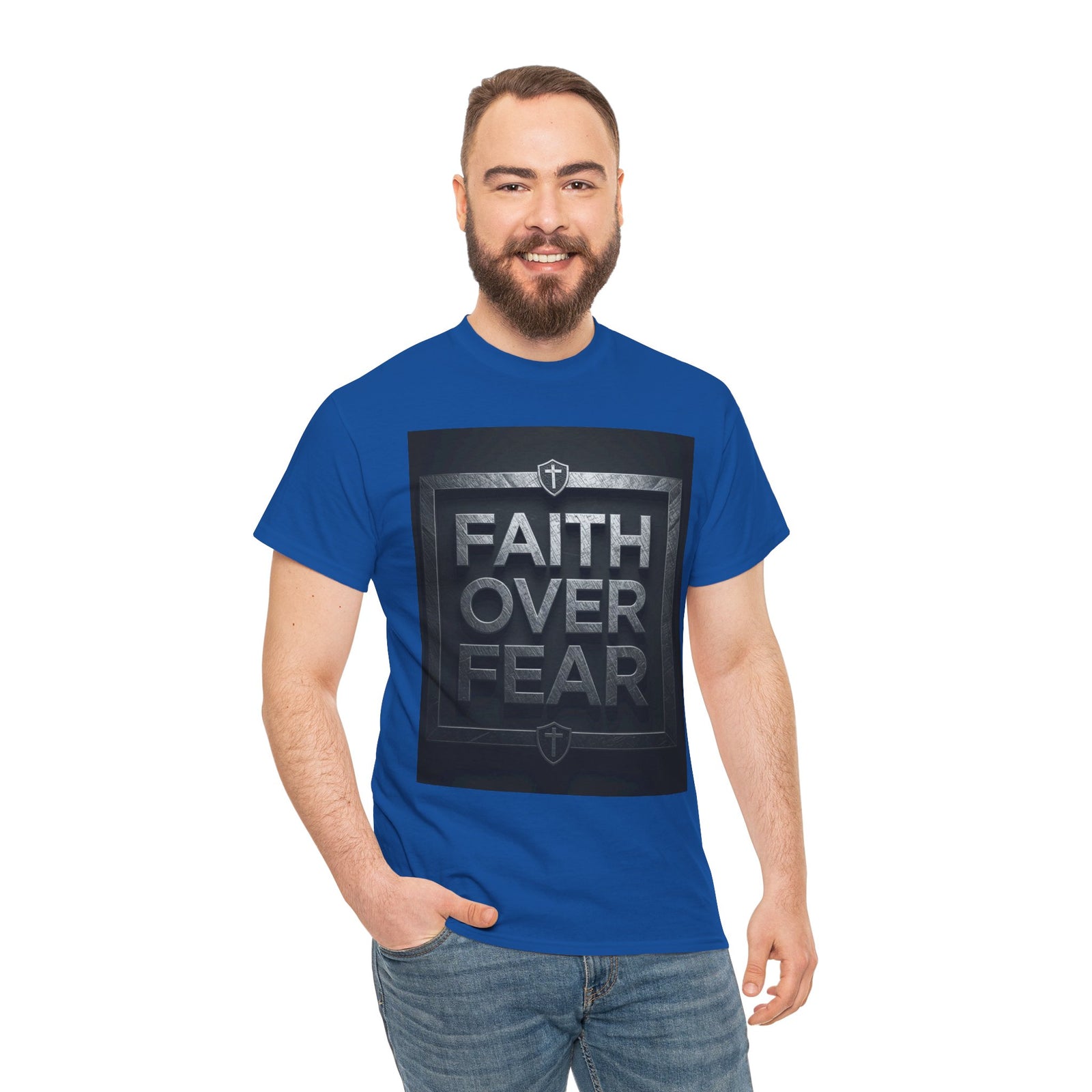 Faith Over Fear T-Shirt — Inspirational Christian Tee with Bold Typography For Men & Women