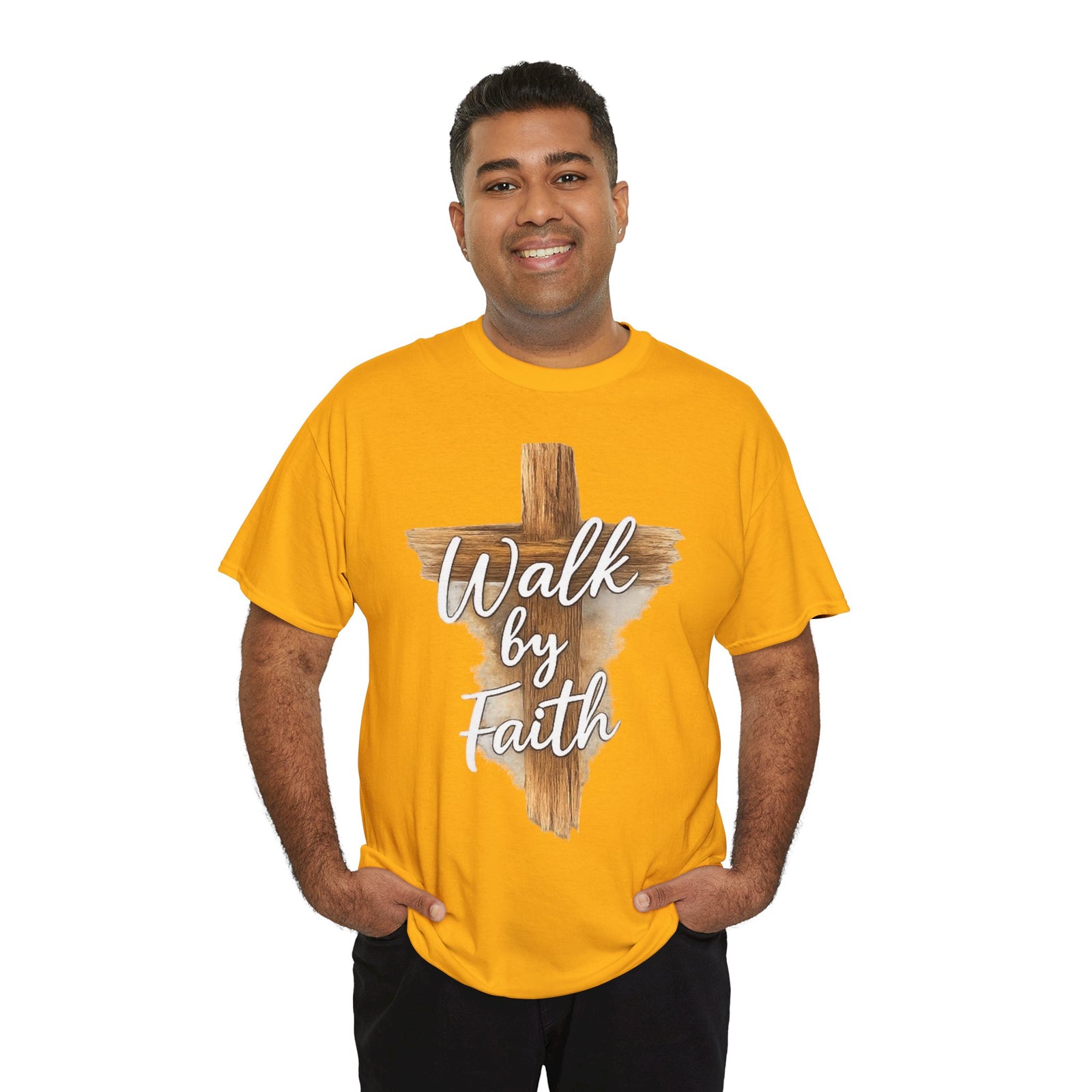 Walk By Faith Tee — Christian Cross Faith Men's T‑Shirt