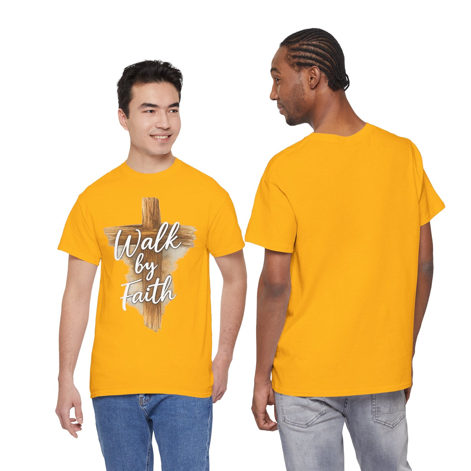 Walk By Faith Tee — Christian Cross Faith Men's T‑Shirt