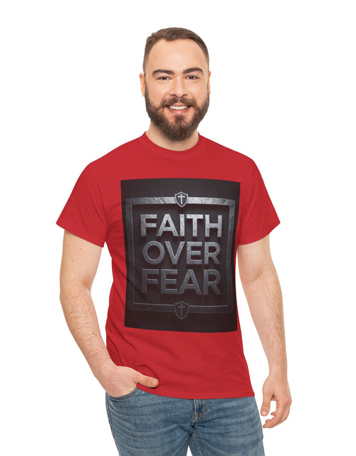 Load image into Gallery viewer, Faith Over Fear T-Shirt — Inspirational Christian Tee with Bold Typography For Men &amp; Women
