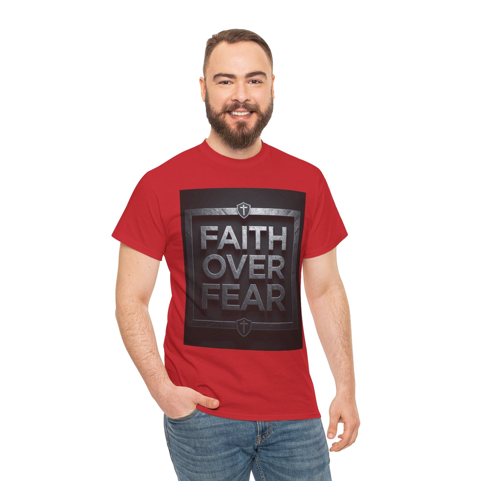 Faith Over Fear T-Shirt — Inspirational Christian Tee with Bold Typography For Men & Women
