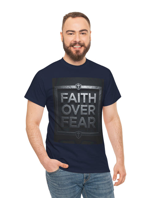 Load image into Gallery viewer, Faith Over Fear T-Shirt — Inspirational Christian Tee with Bold Typography For Men &amp; Women
