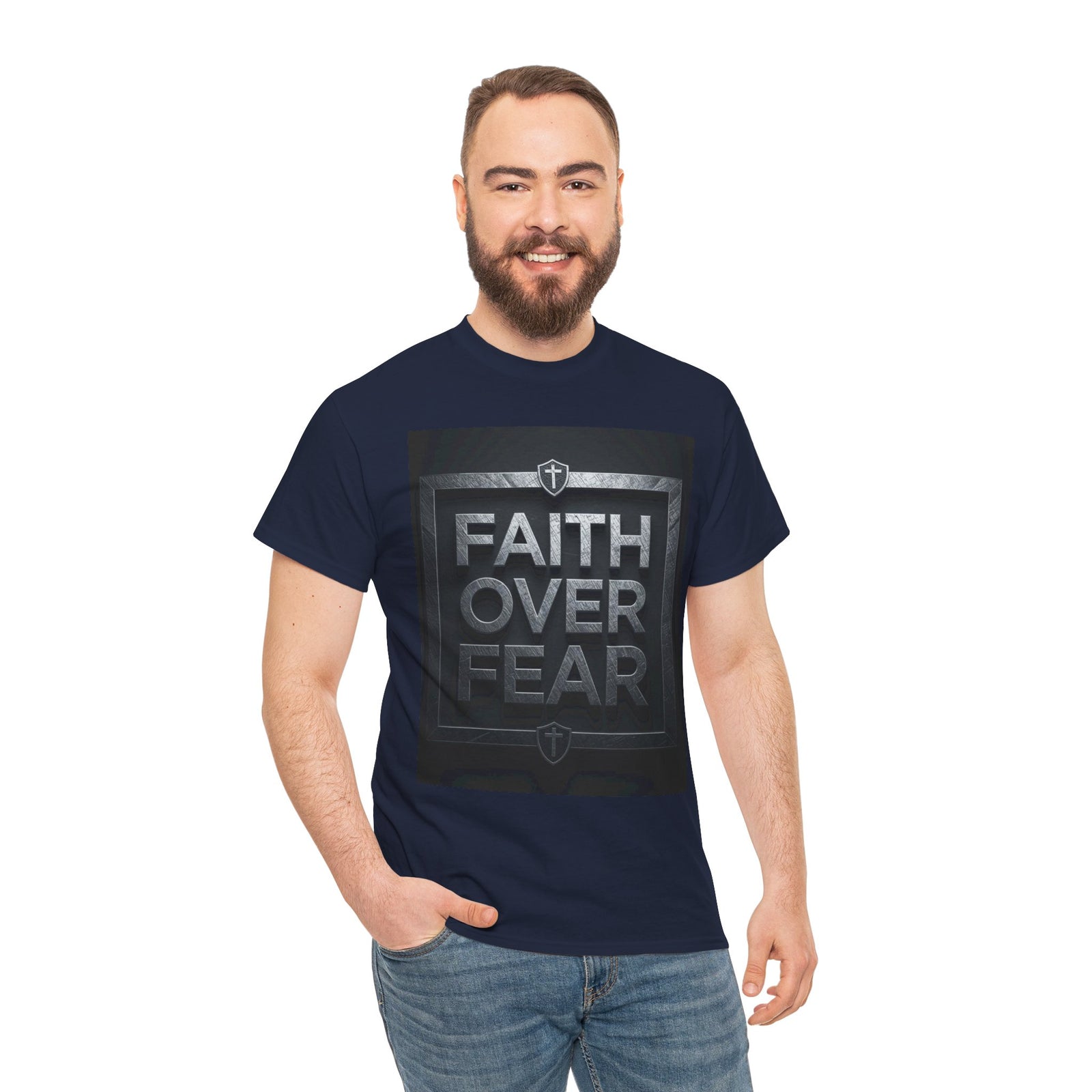 Faith Over Fear T-Shirt — Inspirational Christian Tee with Bold Typography For Men & Women