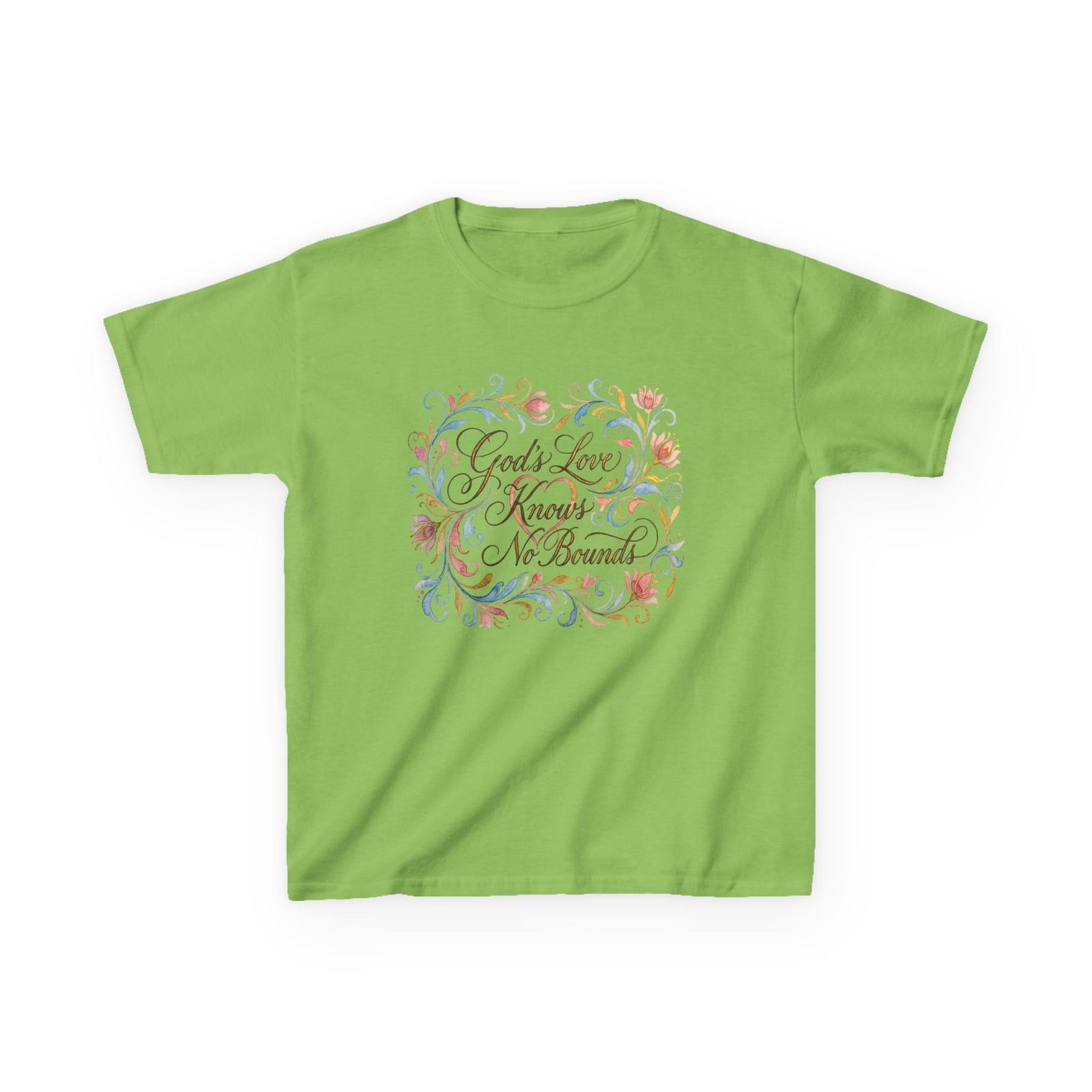 Kids Tee — "God's Love Knows No Bounds" Floral Shirt