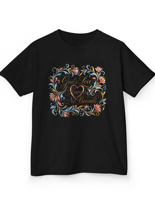 Load image into Gallery viewer, Kids Tee — "God's Love Knows No Bounds" Floral Shirt
