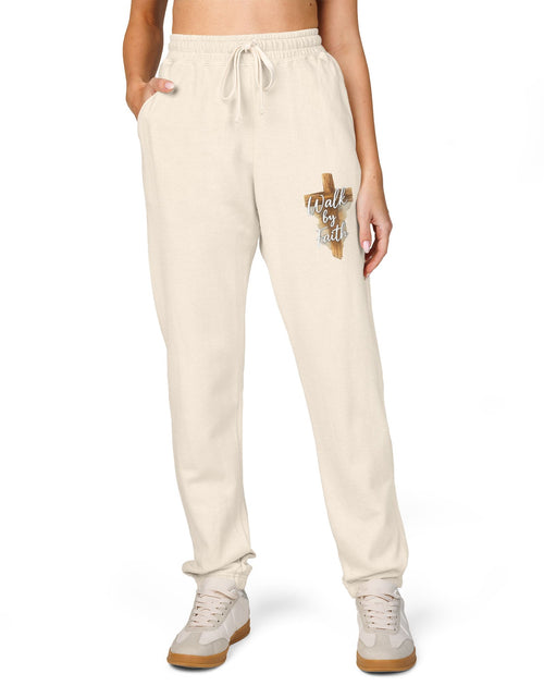 Load image into Gallery viewer, Men’s and women's Faith Over Fear Sweatpants – Graphic Fleece Joggers, Christian Lounge Pants, Spring Comfort Wear
