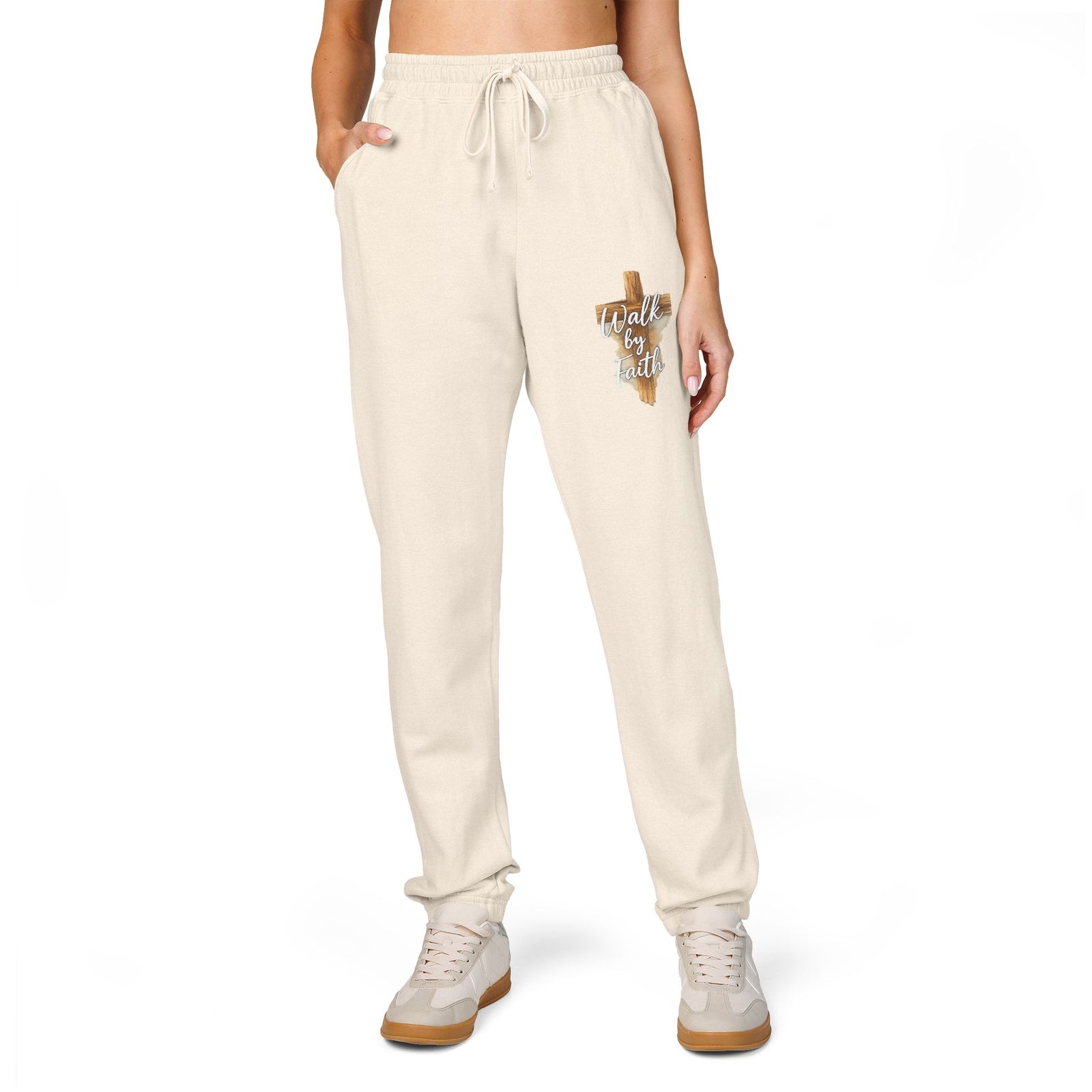 Men’s and women's Faith Over Fear Sweatpants – Graphic Fleece Joggers, Christian Lounge Pants, Spring Comfort Wear