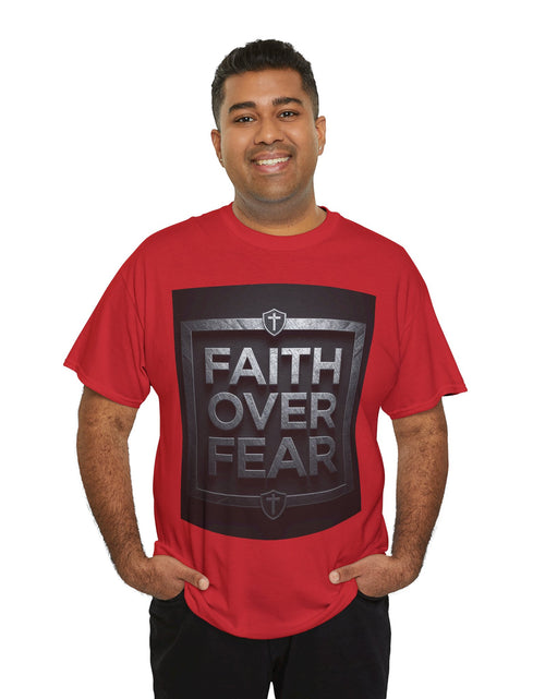 Load image into Gallery viewer, Faith Over Fear T-Shirt — Inspirational Christian Tee with Bold Typography For Men &amp; Women
