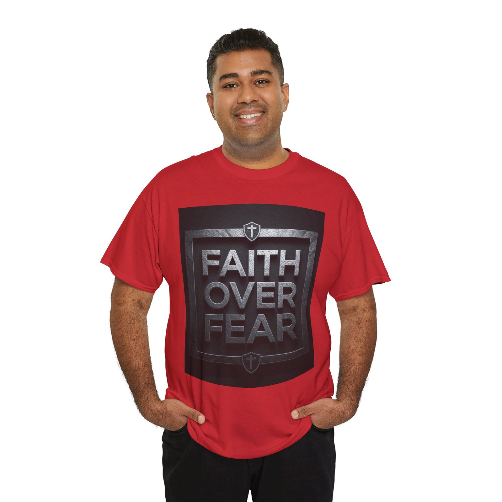 Faith Over Fear T-Shirt — Inspirational Christian Tee with Bold Typography For Men & Women