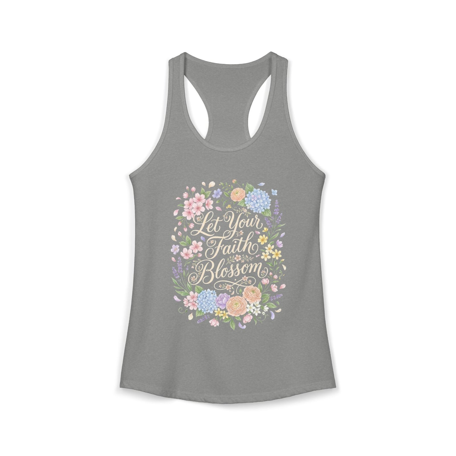 Grow in Grace Women's Christian Tank Top – Inspirational Faith Shirt – Floral Christian Summer Apparel