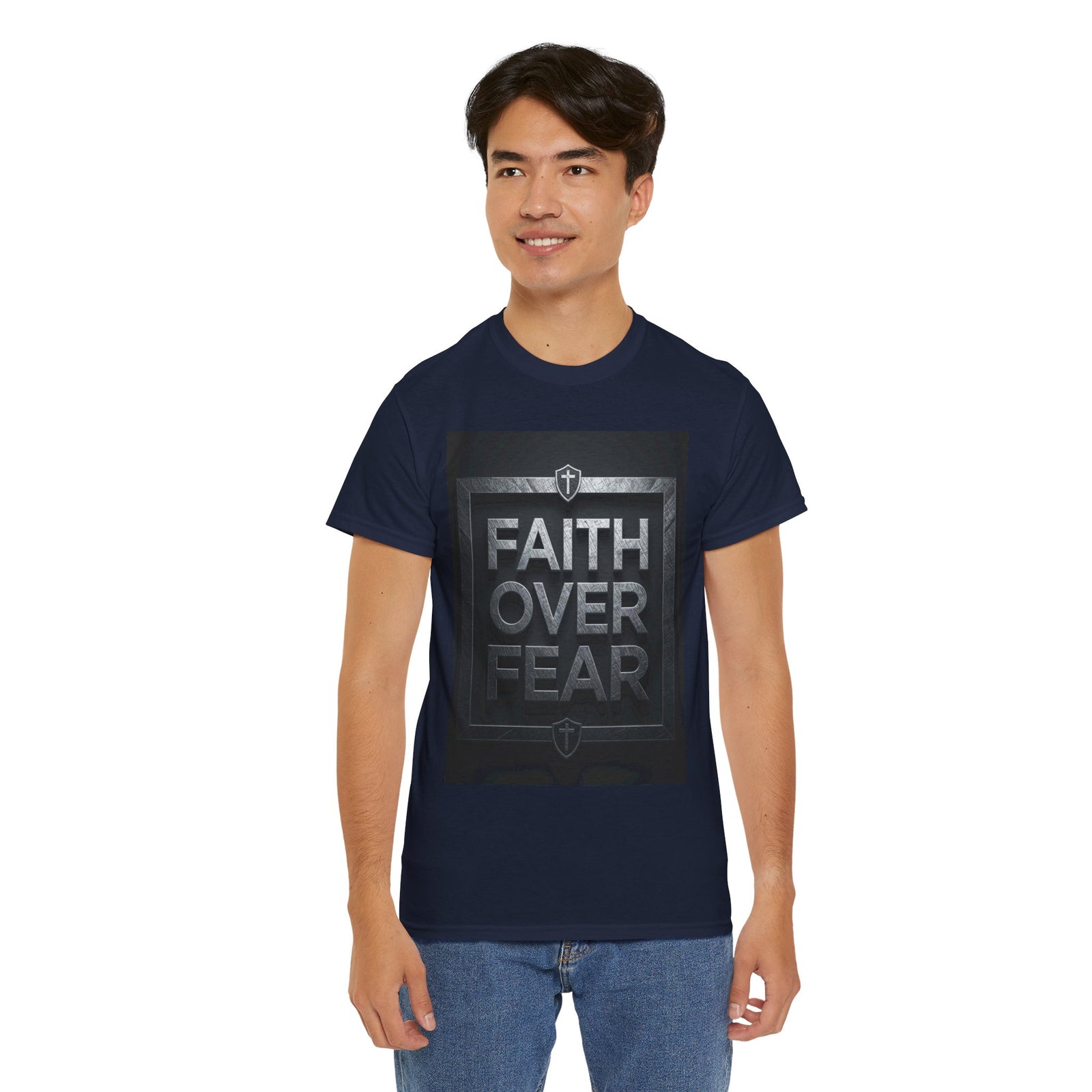 Faith Over Fear T-Shirt — Inspirational Christian Tee with Bold Typography For Men & Women
