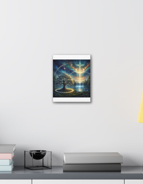 Load image into Gallery viewer, Spiritual Tree of Life Canvas Art — Mystical Cross &amp; Waterfall Stretched Canvas - Home Decor
