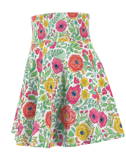 Load image into Gallery viewer, Floral Watercolor Skater Skirt for Women | Soft Spring Summer Skirt | Feminine Boho Garden Party Outfit | Cute Flowy Skirt
