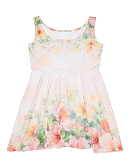 Load image into Gallery viewer, Pastel Floral Skater Dress, Women’s Soft Spring Summer Sundress, Romantic Garden Party Dress, Light Feminine Aesthetic Outfit, Elegant Casual Dress
