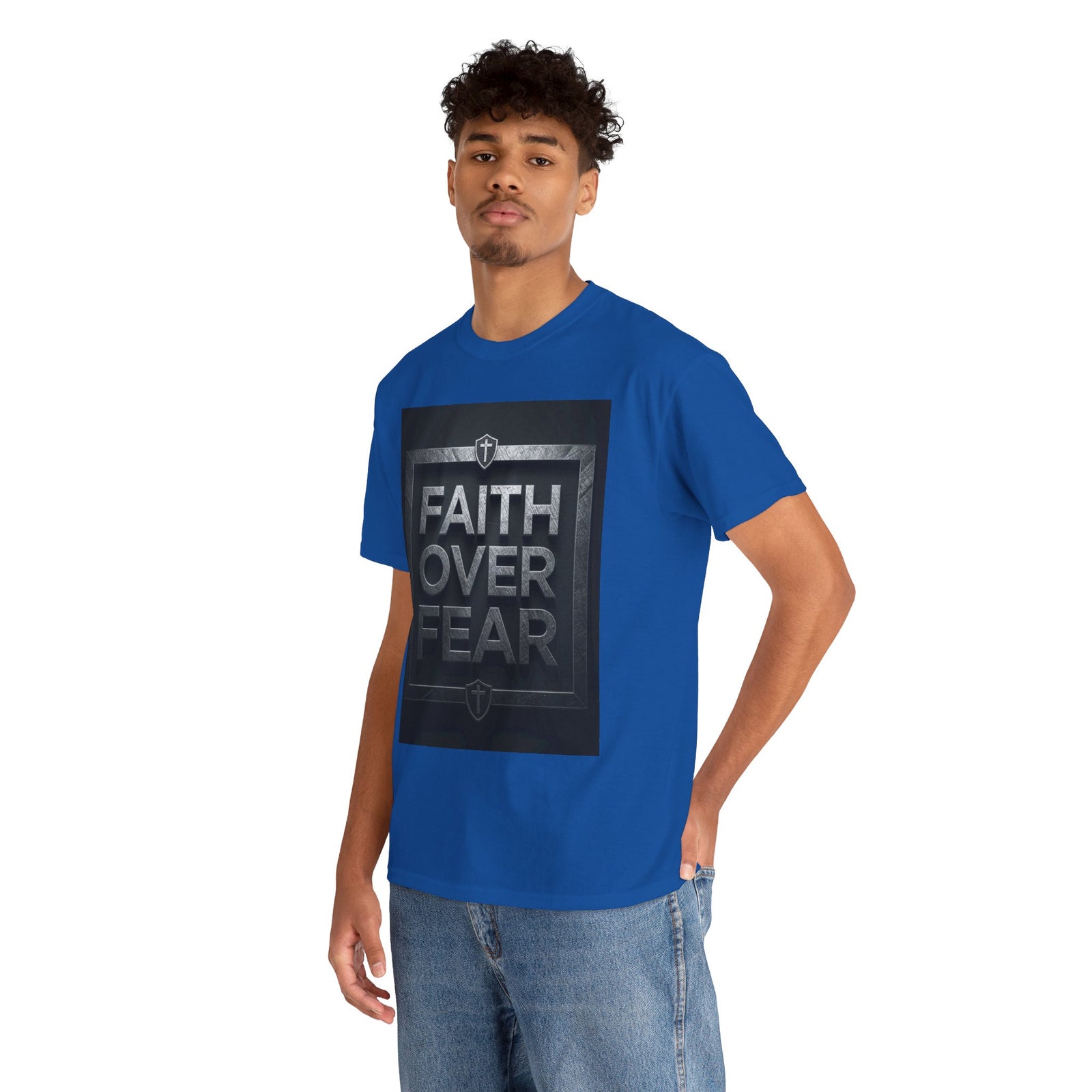 Faith Over Fear T-Shirt — Inspirational Christian Tee with Bold Typography For Men & Women