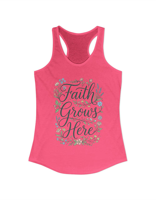 Load image into Gallery viewer, Faith Grows Here Women's Christian Tank Top – Inspirational Faith Shirt – Summer Christian Apparel
