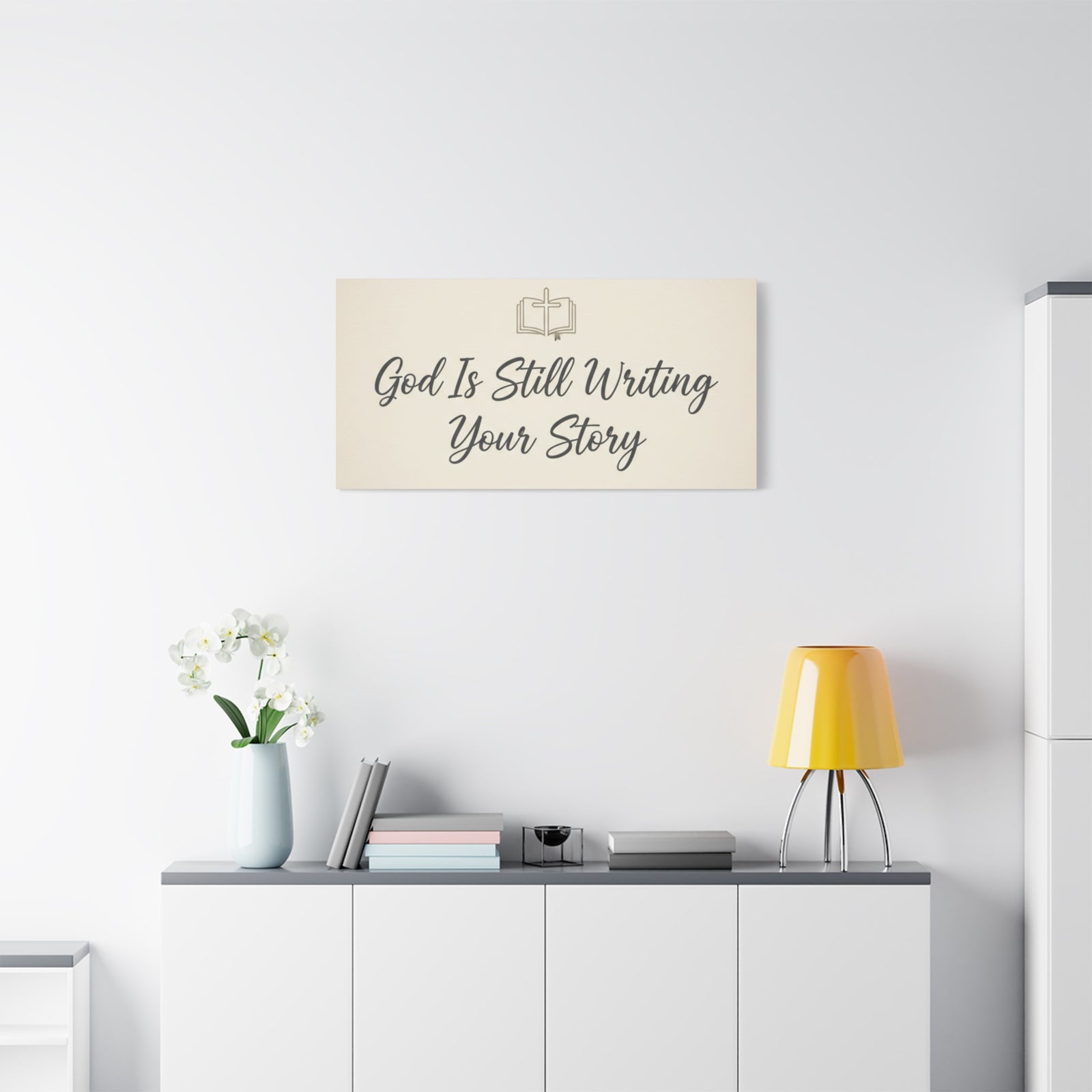 God Is Still Writing Your Story Canvas Wall Art Home Decor - Inspirational Church Art