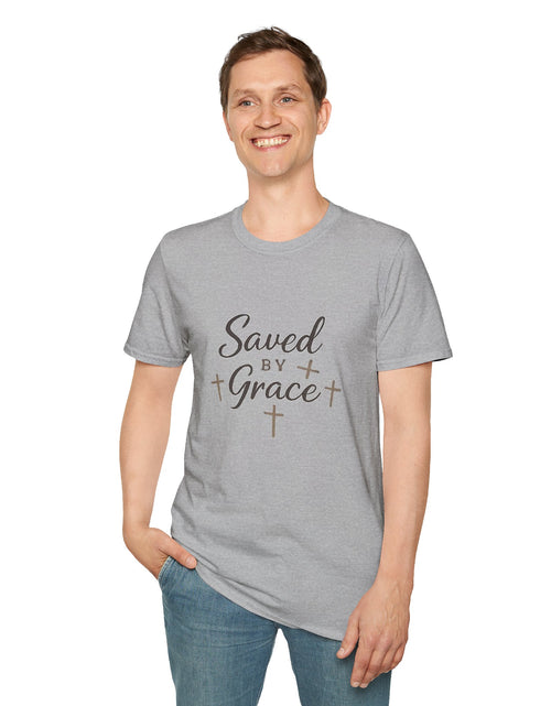 Load image into Gallery viewer, Saved by Grace T‑Shirt — Christian Faith Shirt with Cross Design

