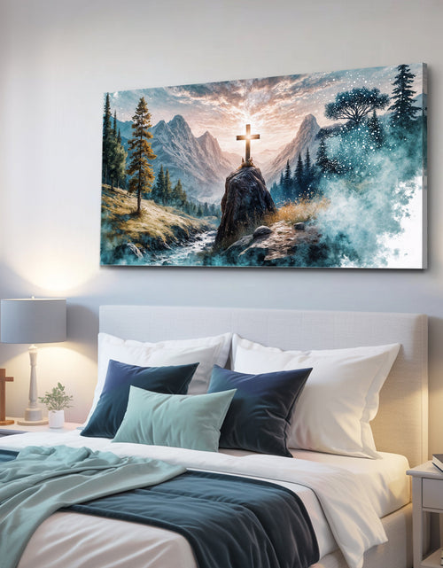 Load image into Gallery viewer, Cross On A Hill Faith Wall Art
