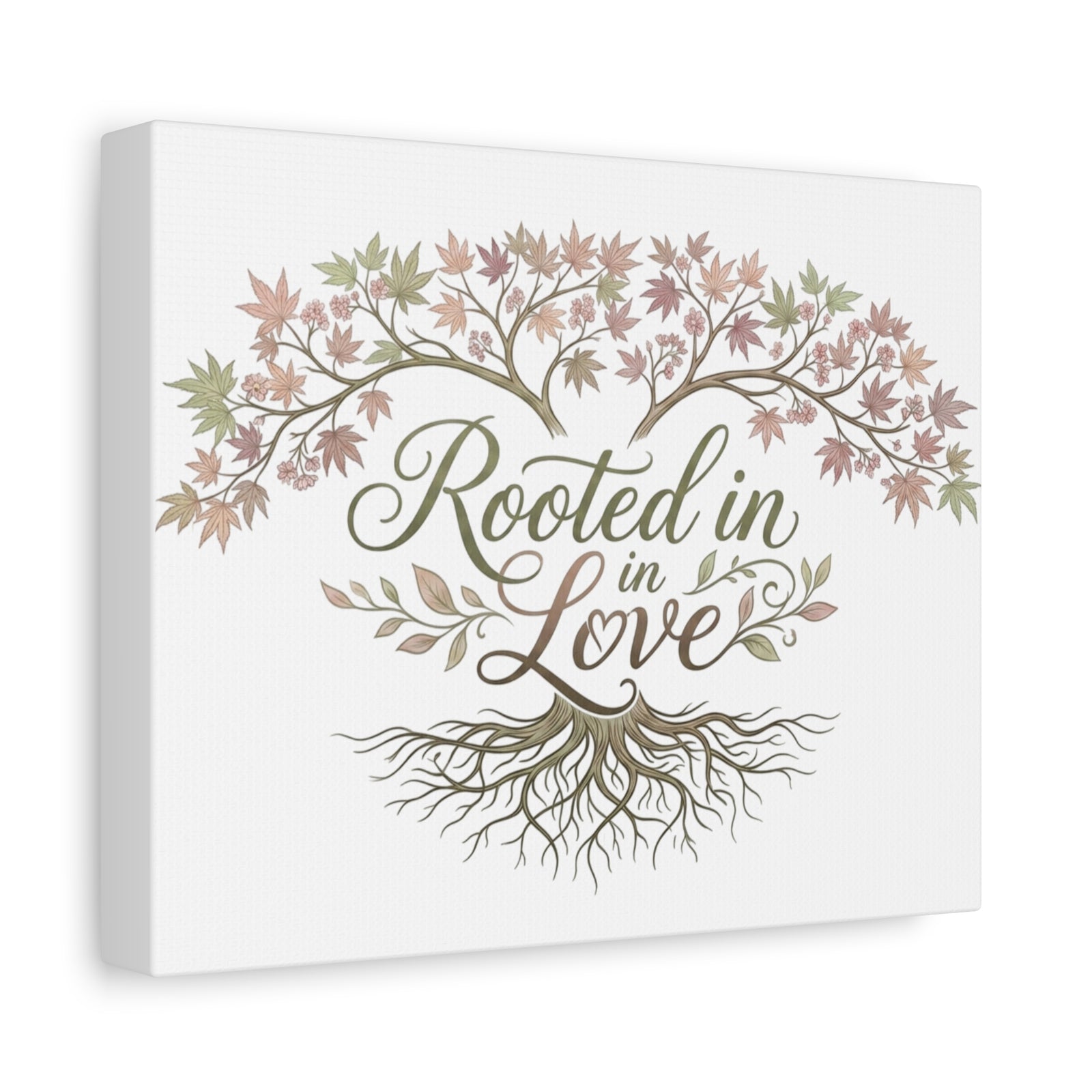 Rooted in Love Tree Canvas Wall Art — Inspirational Family Quote Home Decor