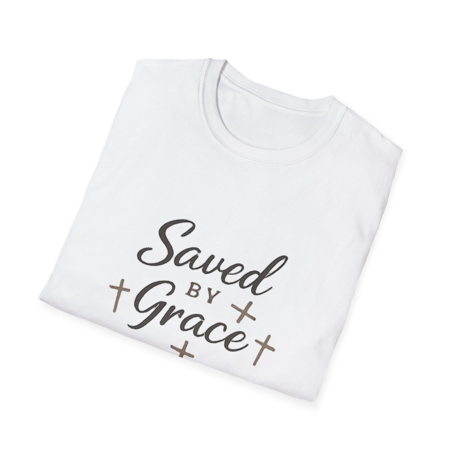 Saved by Grace T‑Shirt — Christian Faith Shirt with Cross Design