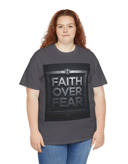 Load image into Gallery viewer, Faith Over Fear T-Shirt — Inspirational Christian Tee with Bold Typography For Men &amp; Women
