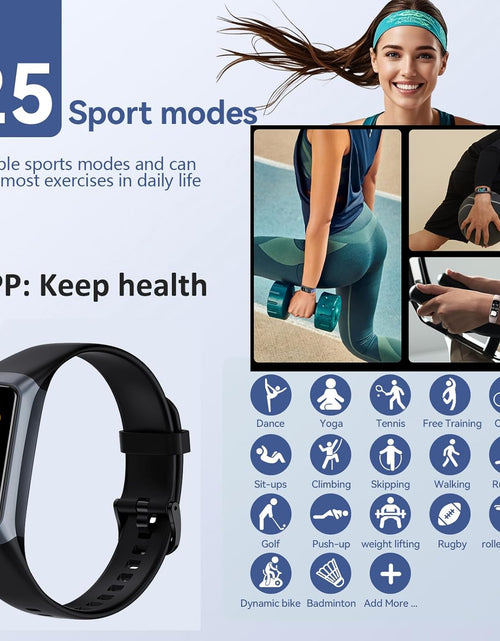 Load image into Gallery viewer, Fitness Trackers for Women Men, Oled Screen Heart Rate Sleep Monitor Step Tracker 25 Sports Modes IP68 Waterproof Smartwatch Activity Tracker, Smart Bracelet Fitness Tracker Watch with Blood Pressure
