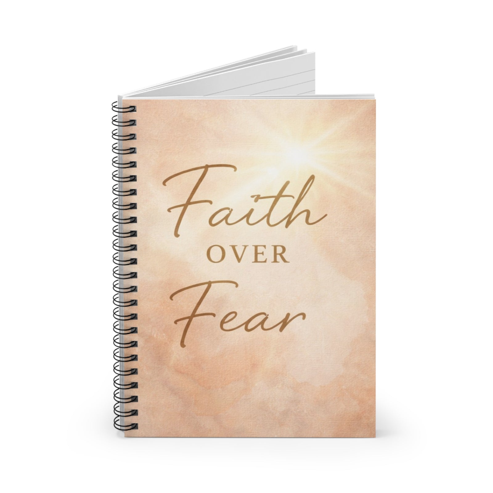 Faith Over Fear Spiral Notebook | Inspirational Ruled Journal