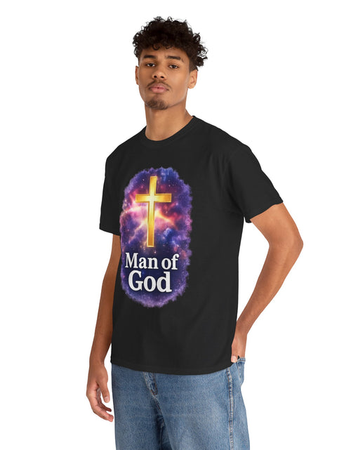 Load image into Gallery viewer, Man of God T-Shirt — Christian Cross  Men &amp; Boys Graphic Tee
