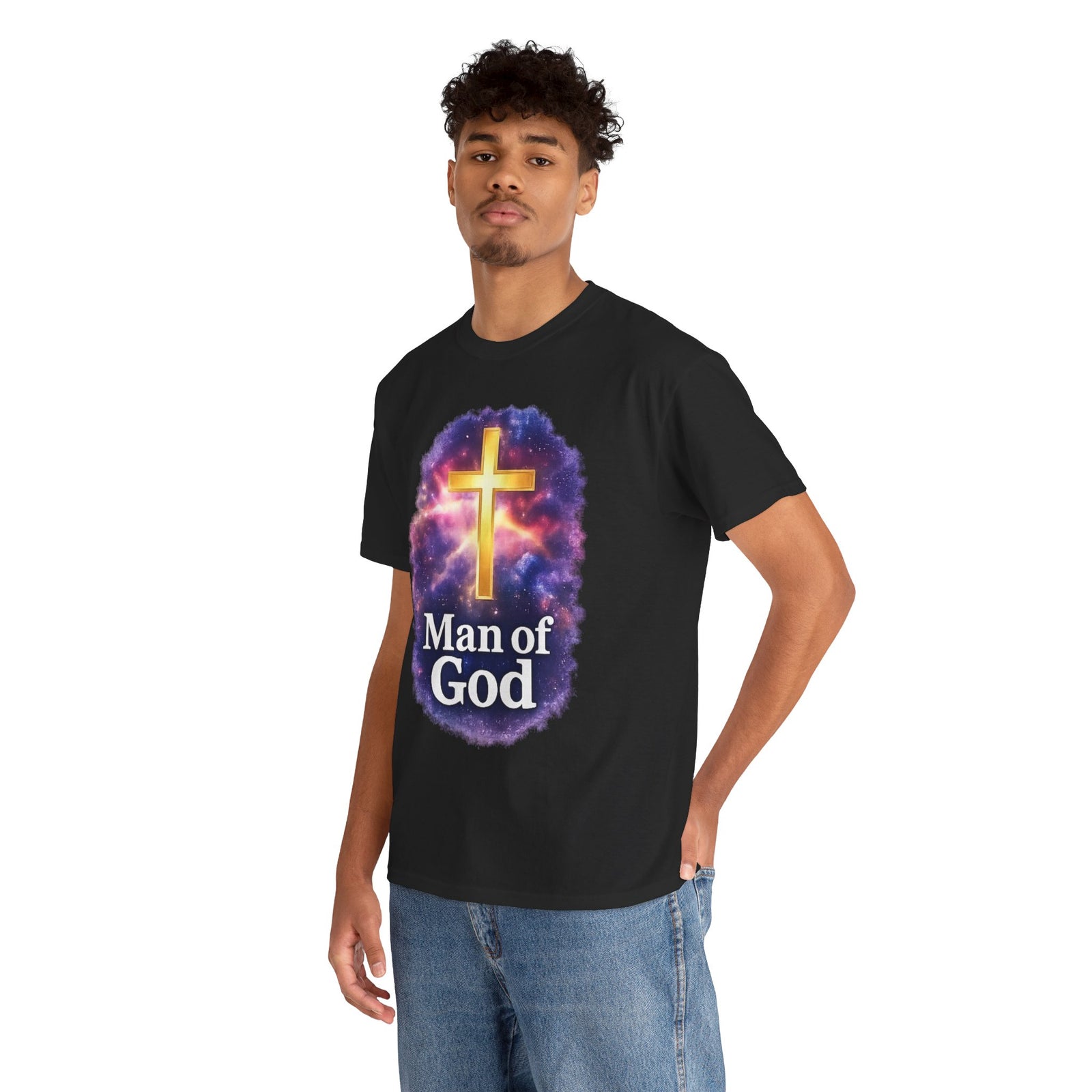 Man of God T-Shirt — Christian Cross  Men & Boys Graphic Tee