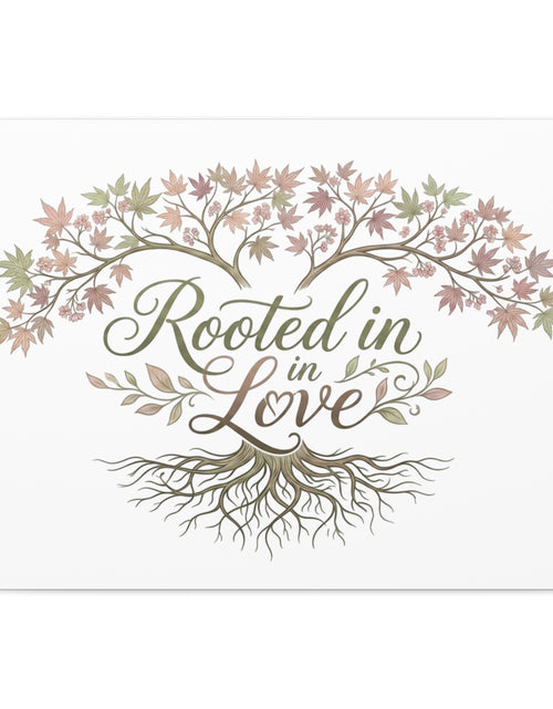 Load image into Gallery viewer, Rooted in Love Tree Canvas Wall Art — Inspirational Family Quote Home Decor
