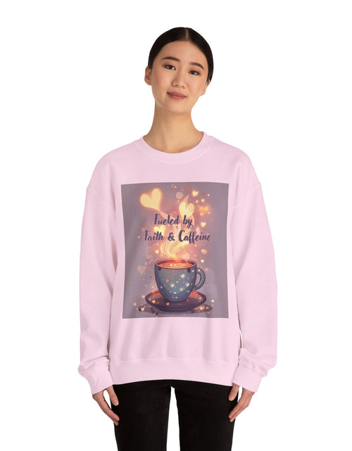 Load image into Gallery viewer, Fueled by Faith &amp; Caffeine| Coffee Lover Faith Fueled - Woman's Crewneck Sweatshirt
