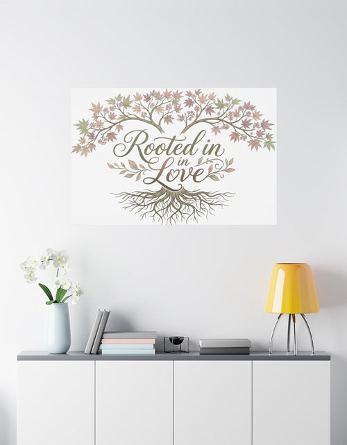 Load image into Gallery viewer, Rooted in Love Tree Canvas Wall Art — Inspirational Family Quote Home Decor
