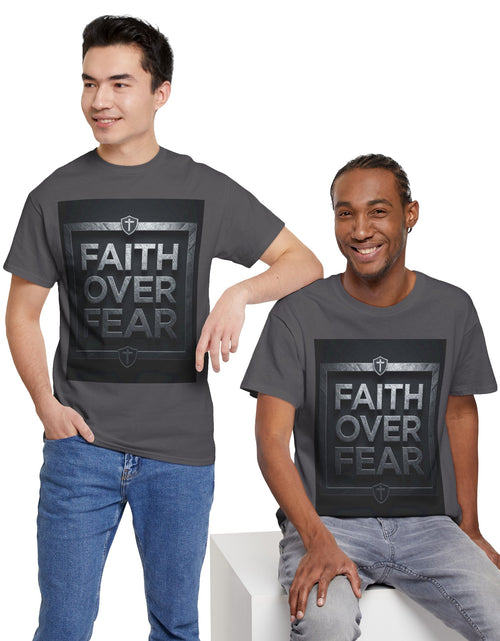 Load image into Gallery viewer, Faith Over Fear T-Shirt — Inspirational Christian Tee with Bold Typography For Men &amp; Women
