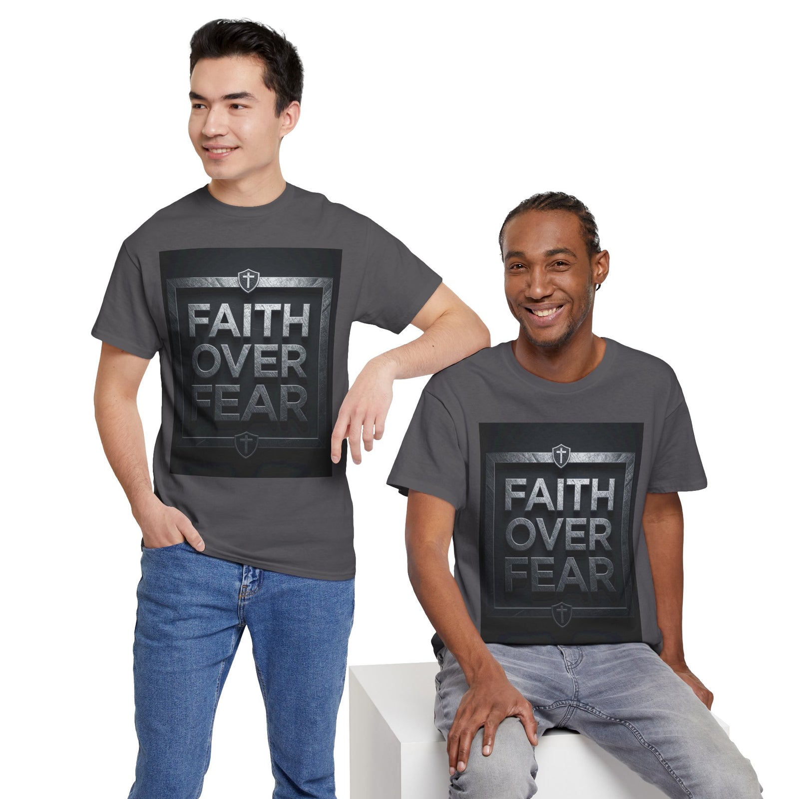 Faith Over Fear T-Shirt — Inspirational Christian Tee with Bold Typography For Men & Women